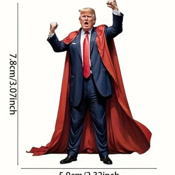 President DONALD TRUMP Superhero Christmas Tree or Car Ornament Acrylic 2D - Picture 5 of 7